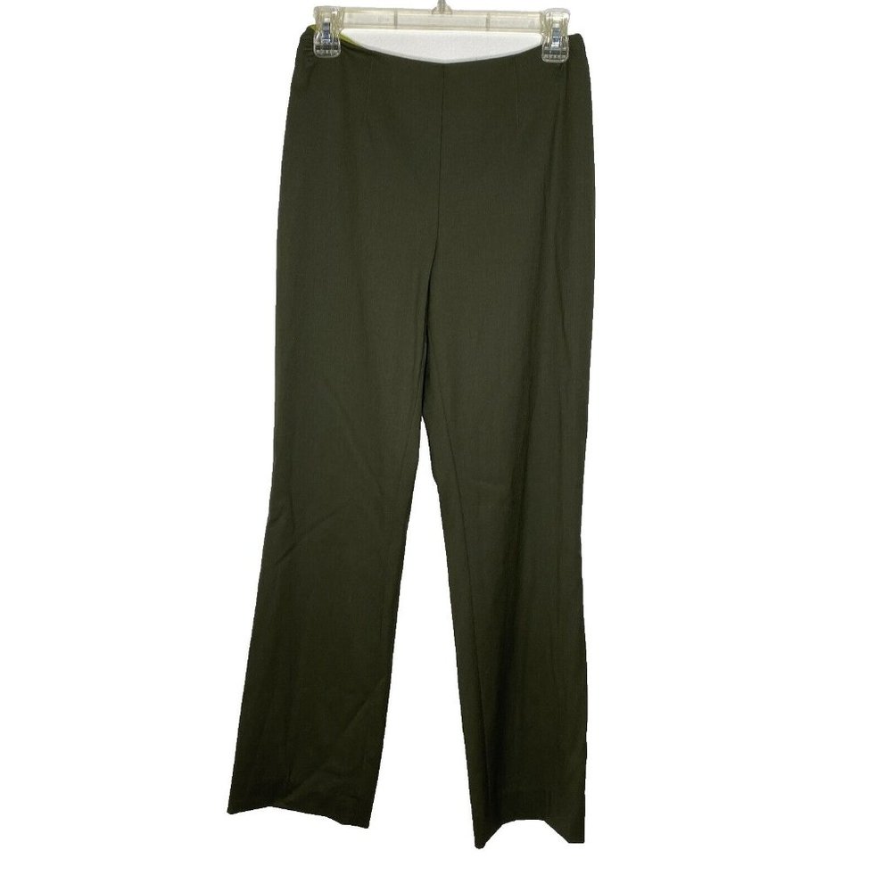 RALPH LAUREN BLACK LABEL GREEN PANTS SIZE 4 WOOL FLAT FRONT SIDE ZIP